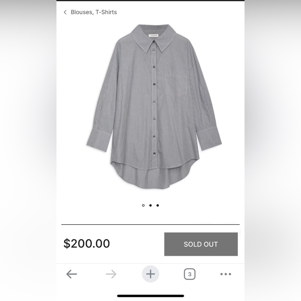 Anine Mika Shirt grey striped size M